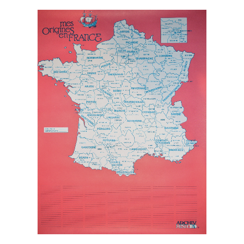 Carte de France (Mes origines en France) Provinces et départements