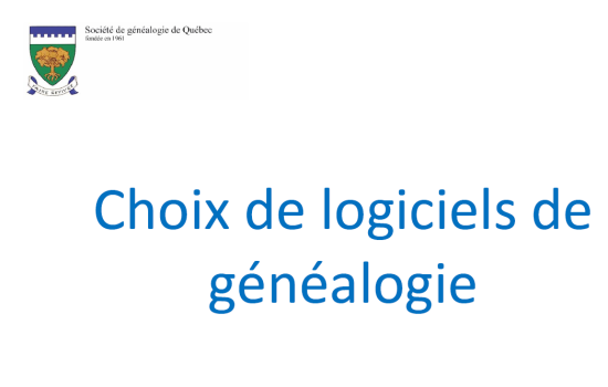 Choix de logiciels de généalogie
